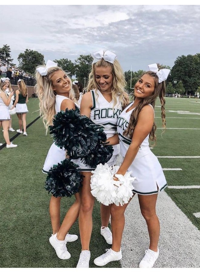 Tobeffect Jumbo Cheer Bows White Hair Bow Clips 8 Inch Big White Bows For Girls Hair Women Cheerleading Bows Softball Team Bows Cheerleader Hair Bows For Halloween Costumes Festivals Birthdays Photoshoots - Image 4