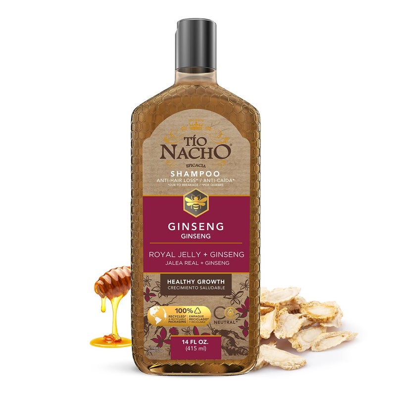 Tio Nacho Ginseng Shampoo with Royal Jelly, Herbal Hair Growth Shampoo for Stronger, Healthier Hair, Ginseng and Natural Extracts for Nourished and Revitalized Hair, 14 fl oz - Image 1