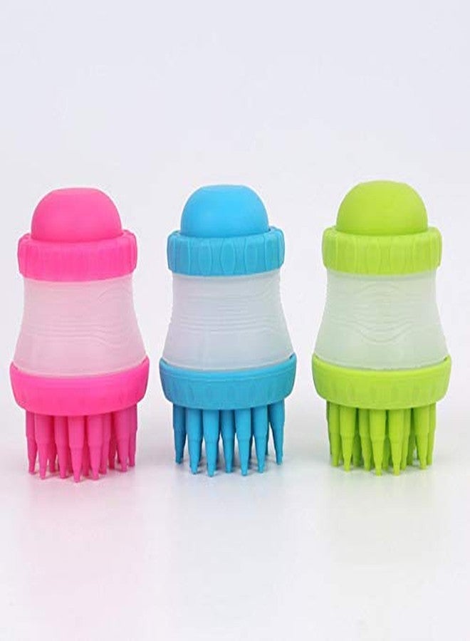 FosCadit Pet Dog Cat Bath Brush Massage Brush Soap Foam Bottle Brush Shampoo Dispenser Shower Brush Scrubber with Removable Washing Comb(Multicolor) - Image 2