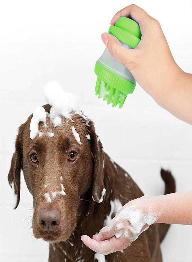 FosCadit Pet Dog Cat Bath Brush Massage Brush Soap Foam Bottle Brush Shampoo Dispenser Shower Brush Scrubber with Removable Washing Comb(Multicolor) - Image 1