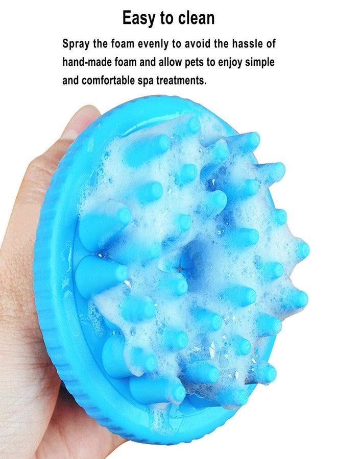 FosCadit Pet Dog Cat Bath Brush Massage Brush Soap Foam Bottle Brush Shampoo Dispenser Shower Brush Scrubber with Removable Washing Comb(Multicolor) - Image 4