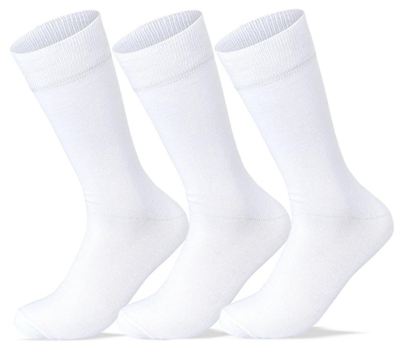 SAM SOCKS Men Set of 3 Classic Socks Plain White - Image 1