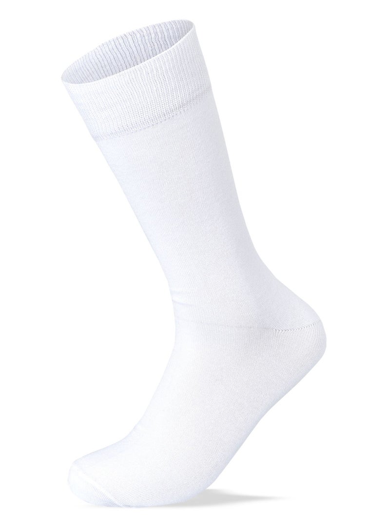 SAM SOCKS Men Set of 3 Classic Socks Plain White  - Image 2