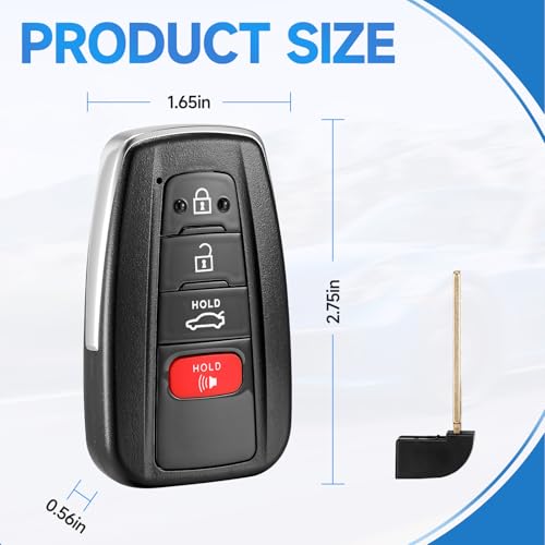 LYFUCESS Smart Key Fob Replacement Fits for Toyota Camry 2018 2019 2020 2021 2022 2023 Proximity Keyless Entry Remote Start Control 314.3 Mhz P/N:89904-06220 89904-06240 FCC:HYQ14FBC 4 Button - Image 5