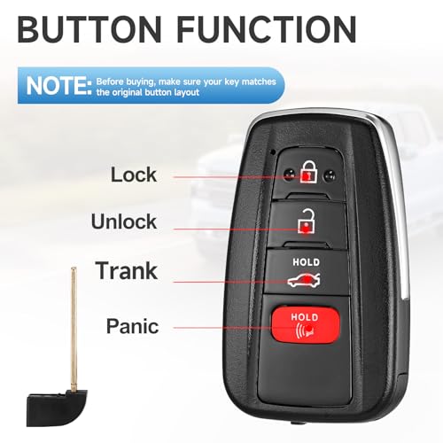 LYFUCESS Smart Key Fob Replacement Fits for Toyota Camry 2018 2019 2020 2021 2022 2023 Proximity Keyless Entry Remote Start Control 314.3 Mhz P/N:89904-06220 89904-06240 FCC:HYQ14FBC 4 Button - Image 4