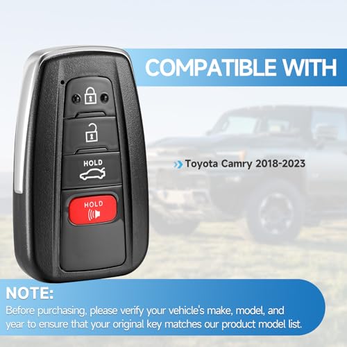 LYFUCESS Smart Key Fob Replacement Fits for Toyota Camry 2018 2019 2020 2021 2022 2023 Proximity Keyless Entry Remote Start Control 314.3 Mhz P/N:89904-06220 89904-06240 FCC:HYQ14FBC 4 Button - Image 3
