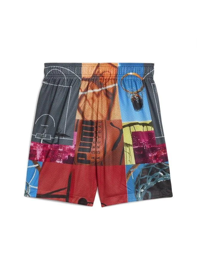 Puma PUMA Black-CMYK-AOP Hooptopia Reversible 7" Shorts Men for Men | Best Price UAE
