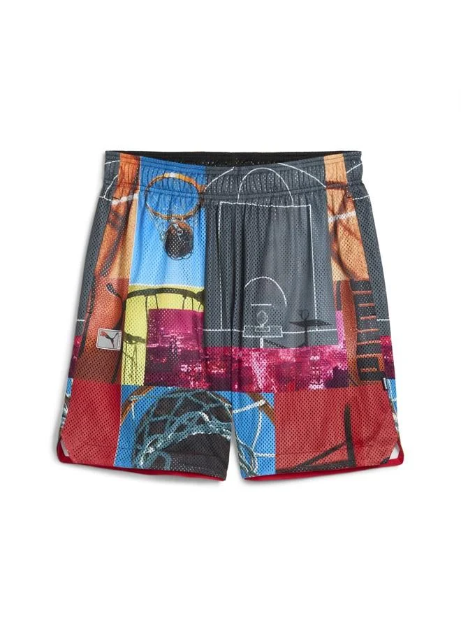 Puma PUMA Black-CMYK-AOP Hooptopia Reversible 7" Shorts Men for Men | Best Price UAE