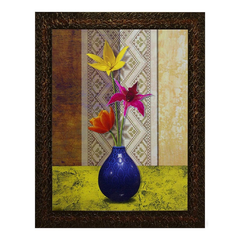 Indianara FLOWERS IN A VASE Painting Synthetic Wood 27x305x1cm Multicolour