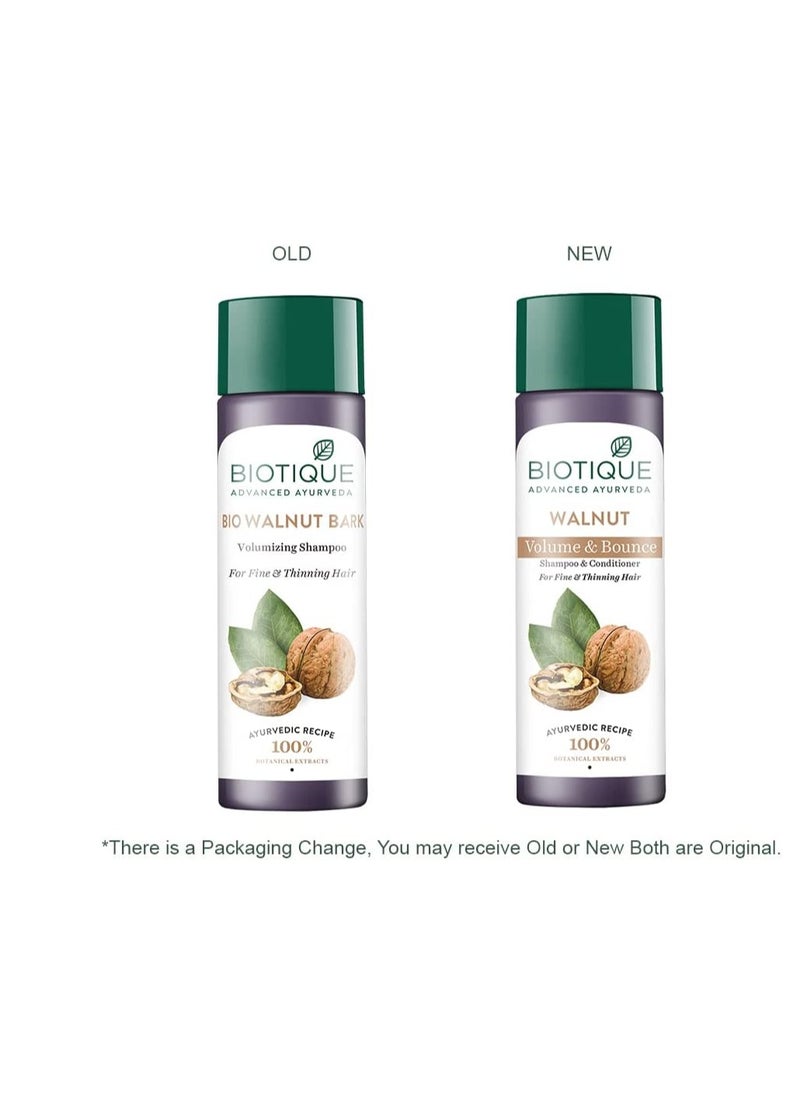 Biotique Walnut Volume & Bounce Shampoo & Conditioner For Fine & Thinning Hair 190ml  - Image 2