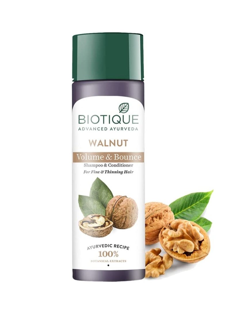 Biotique Walnut Volume & Bounce Shampoo & Conditioner For Fine & Thinning Hair 190ml  - Image 1