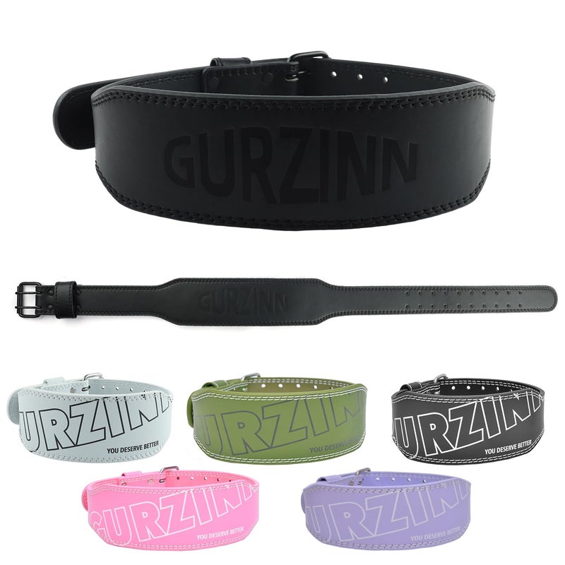 GurZinn Weight Lifting Belt for Men Women Leather Gym Belts for Weightlifting Powerlifting Strength Training Squat or Deadlift Workout upBBlackXS - Image 2