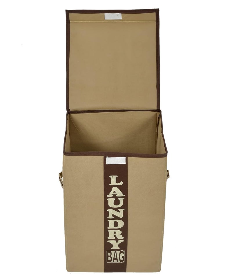 Kuber Industries Non-Woven Foldable Lightweight Laundry Basket, Clothes Hamper 60 Ltr.- Pack of 2 (Brown & Beige)-HS43KUBMART26879 - Image 5