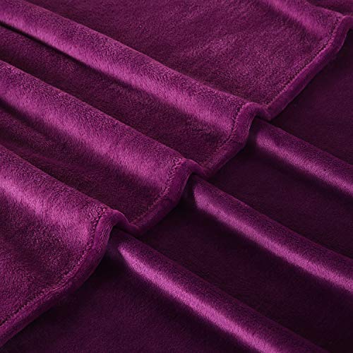 TASTHROW Large Flannel Fleece Throw Blanket, 50×70 Inch - Cozy Lightweight Thick Blanket - All Seasons Suitable for Women, Men and Kids (Purple) - Image 5