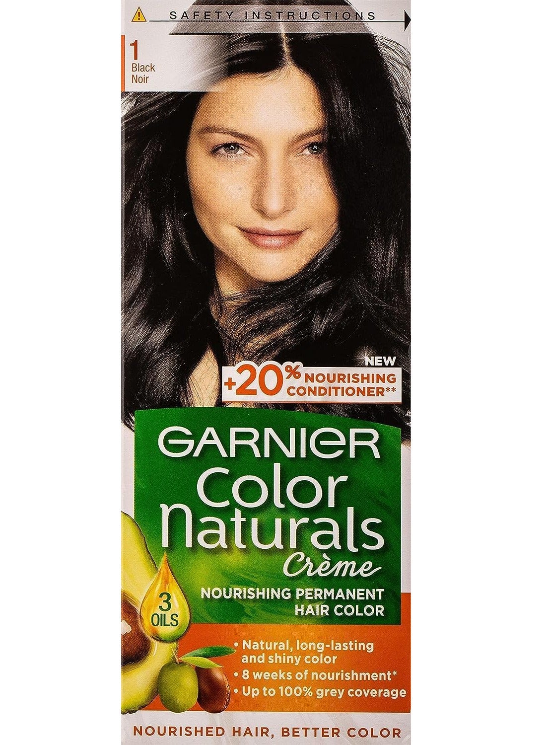 Garnier Color Naturals Permanent Creme Hair Color - 1 Black 112 ML