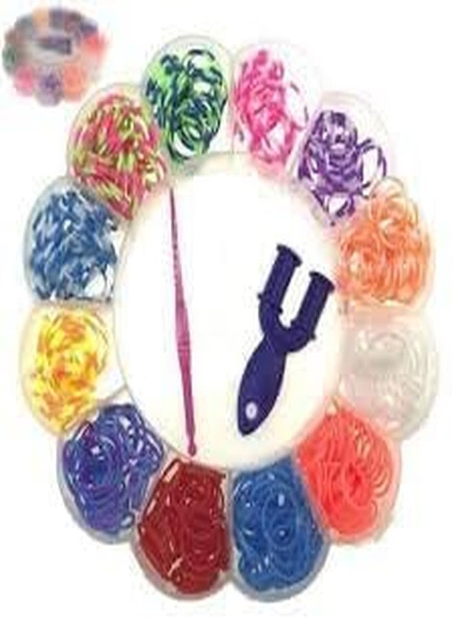 KRYTONE�.Fx Rainbow Color Rubber Bands DIY Set, Bracelet Making Kit for Girls/Women Include Rubber Bands, Hooks, Clips Loom Band Kit (Flower Shape) - Image 2