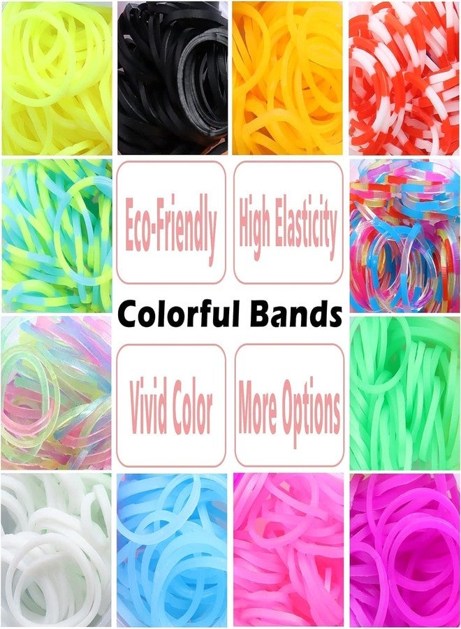 KRYTONE�.Fx Rainbow Color Rubber Bands DIY Set, Bracelet Making Kit for Girls/Women Include Rubber Bands, Hooks, Clips Loom Band Kit (Flower Shape) - Image 4