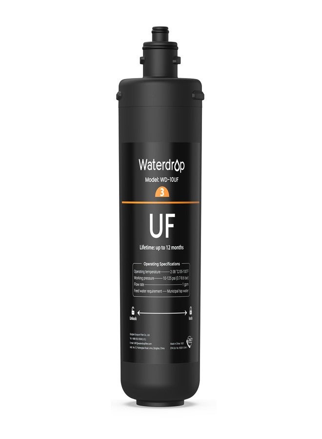 ووتر دروب فلتر مياه Waterdrop 10UF تحت الحوض، بديل لنظام فلتر المياه Waterdrop WD-TSA-UF فائق الترشيح ثلاثي المراحل تحت الحوض، عبوة واحدة - Image 1