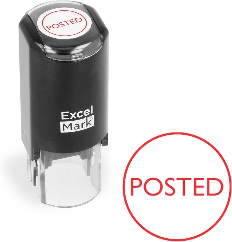 ExcelMark Posted Self Inking Rubber Stamp - Red Ink ( A-17) - Image 1
