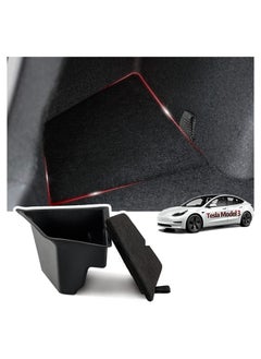 SYOSI For Tesla Model 3 Rear Trunk Left Organizer Storage Box with Lid, Side Storage Protector Packets, Waterproof Odorless Side Storage Bins, Car Interior Accessories