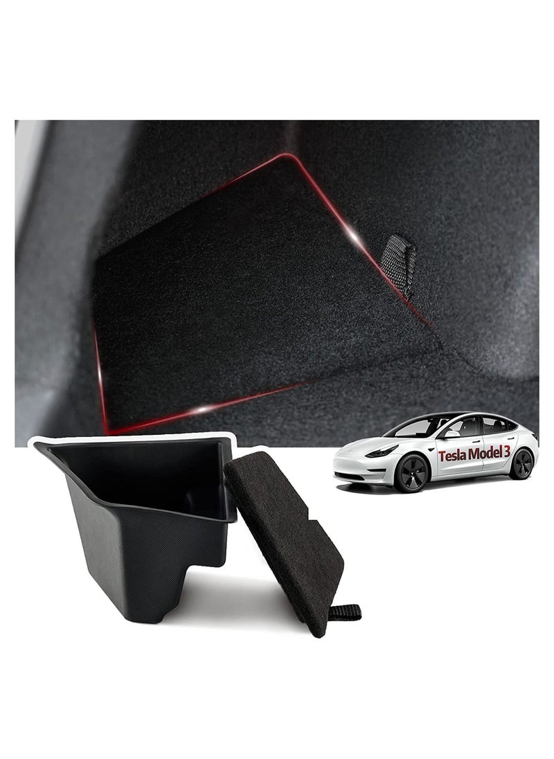 SYOSI - SYOSI For Tesla Model 3 Rear Trunk Left Organizer Storage Box with Lid, Side Storage Protector Packets, Waterproof Odorless Side Storage Bins, Car Interior Accessories - Image 1