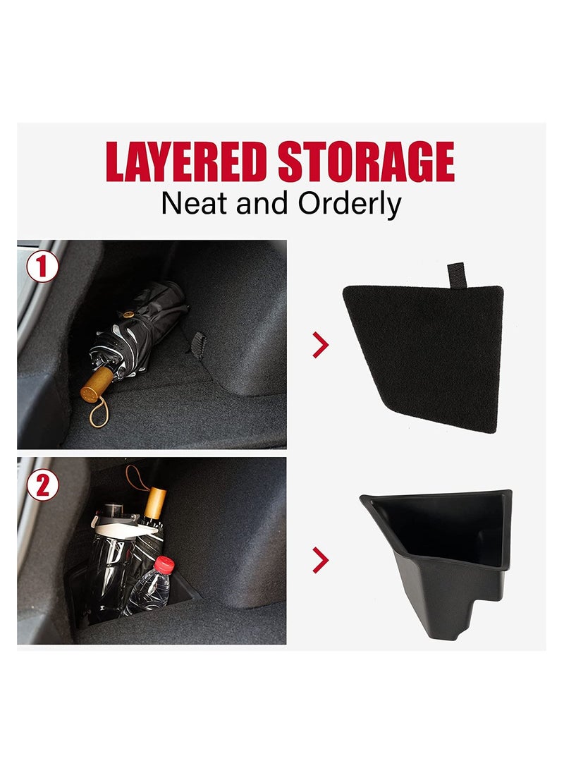 SYOSI - SYOSI For Tesla Model 3 Rear Trunk Left Organizer Storage Box with Lid, Side Storage Protector Packets, Waterproof Odorless Side Storage Bins, Car Interior Accessories - Image 1