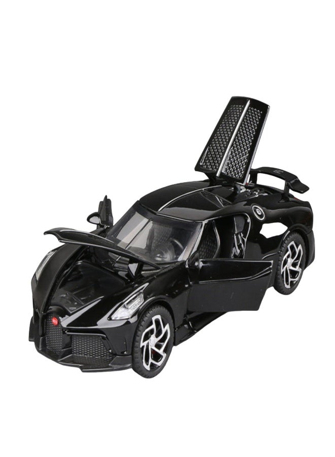 1:32 Simulation with acousto-optic pull-back function alloy car model ornament (black) - Image 1