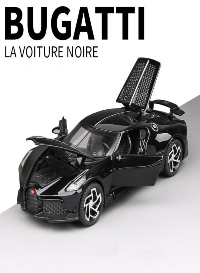 1:32 Simulation with acousto-optic pull-back function alloy car model ornament (black) - Image 3