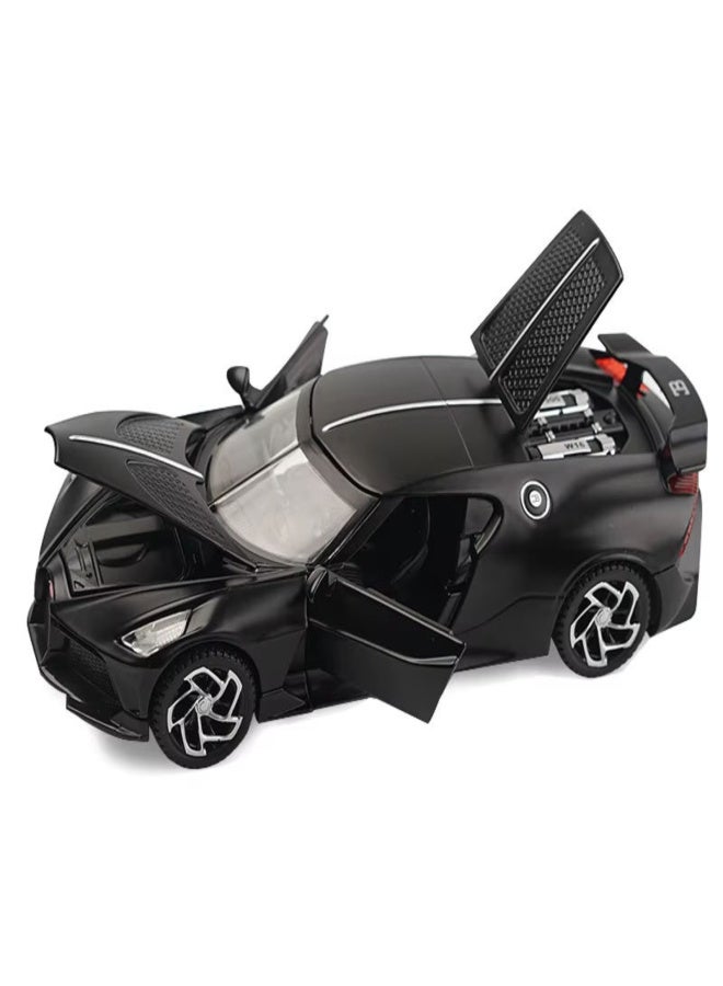 1:32 Simulation with acousto-optic pull-back function alloy car model ornament (black) - Image 2