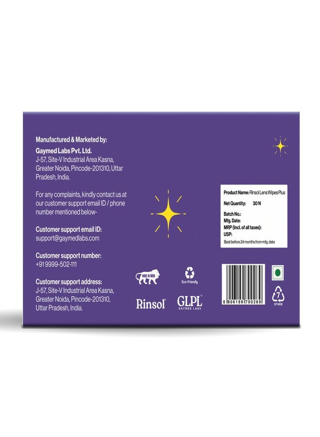 Rinsol Lens Wipes Plus, Pack of 30, Pre-Moistened Cleaning Wipes for Camera Lens, Optical Lenses, Binoculars, LCD Screens, Laptop & Smartphone | Streak-Free, Lint-Free Screen & Lens Cleaner - Image 2