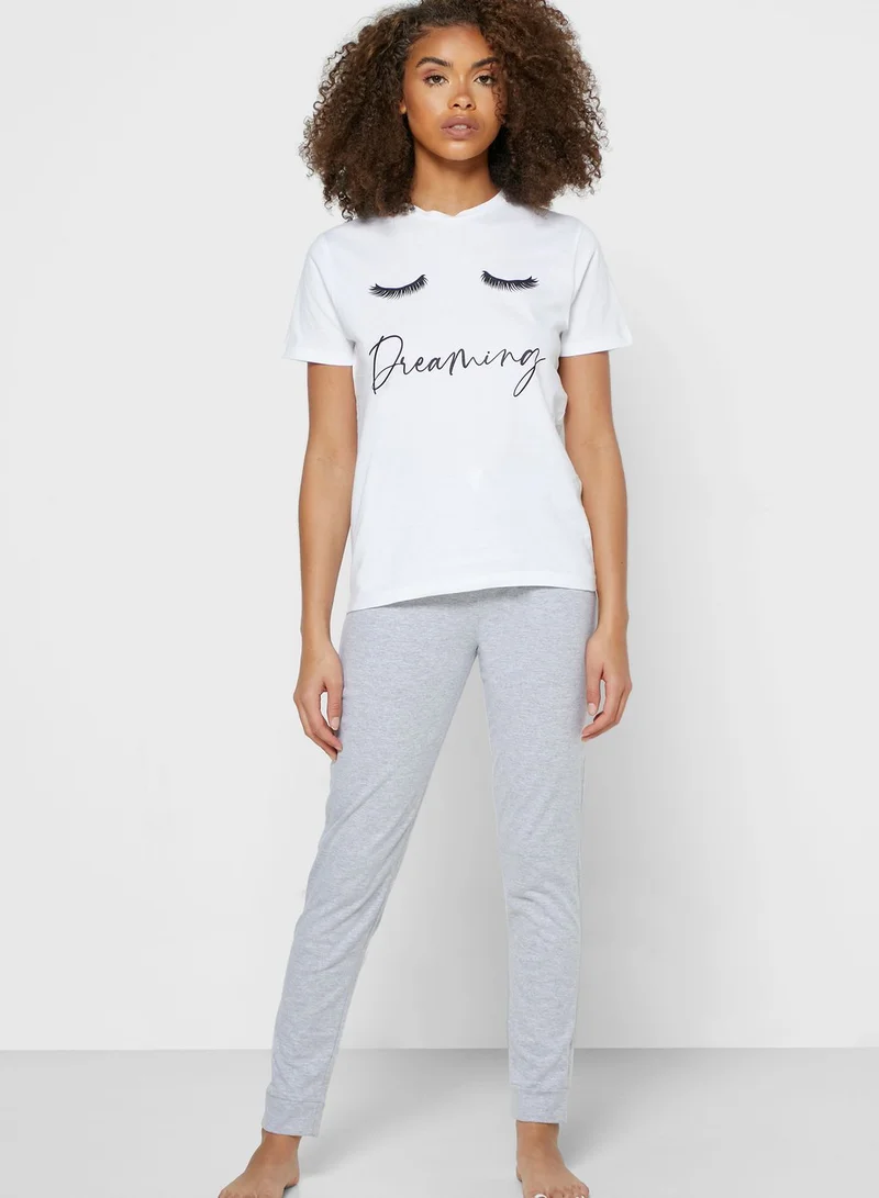 Ginger Slogan Pyjama Set