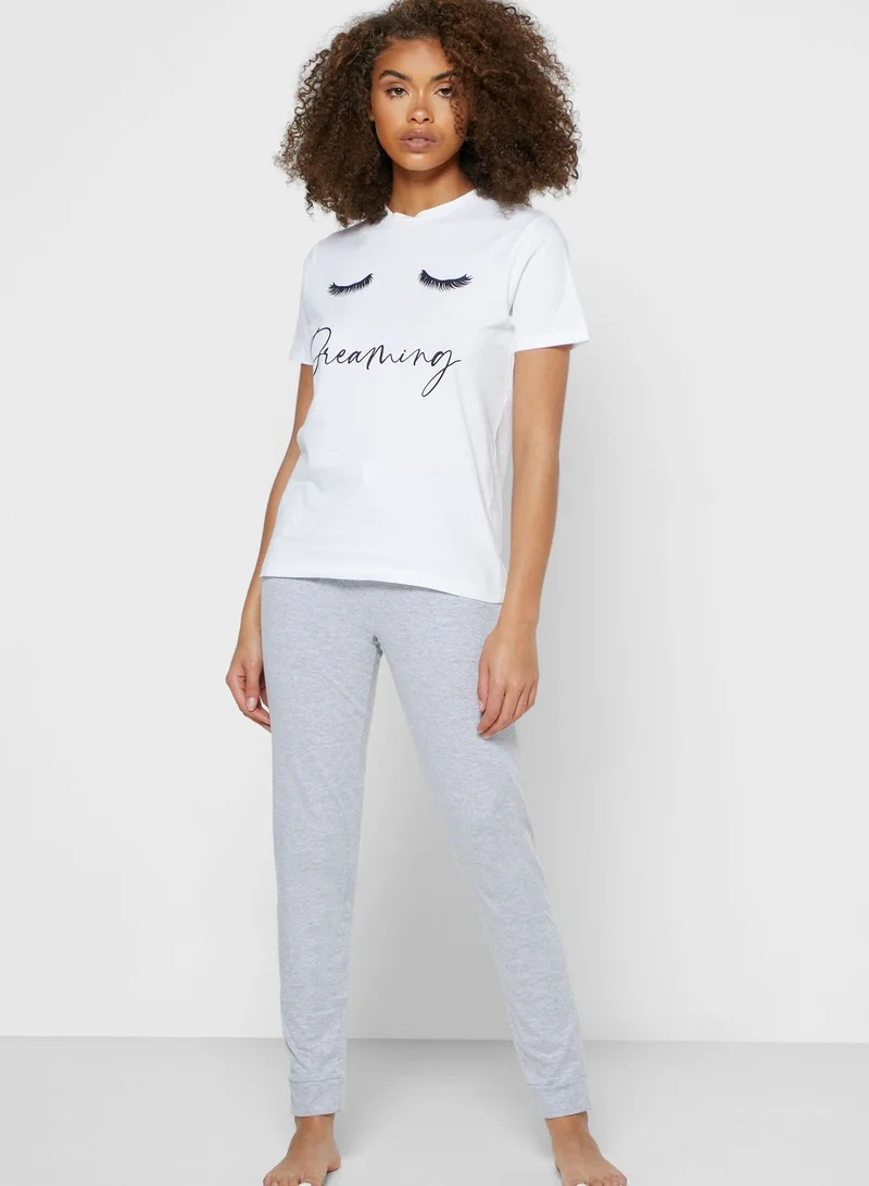 Ginger Slogan Pyjama Set