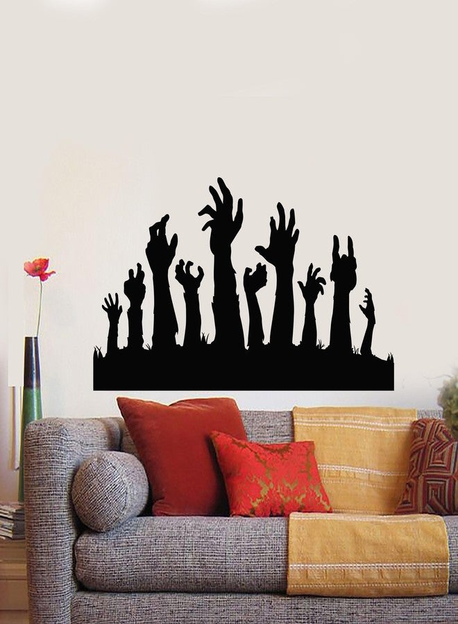 SnappySticker Zombies Hands Horror Wall Sticker for Bedroom Living Room Office ? Large Removable Waterproof Vinyl Wall Decal ? Home Decor Sticker Size: 27 X48