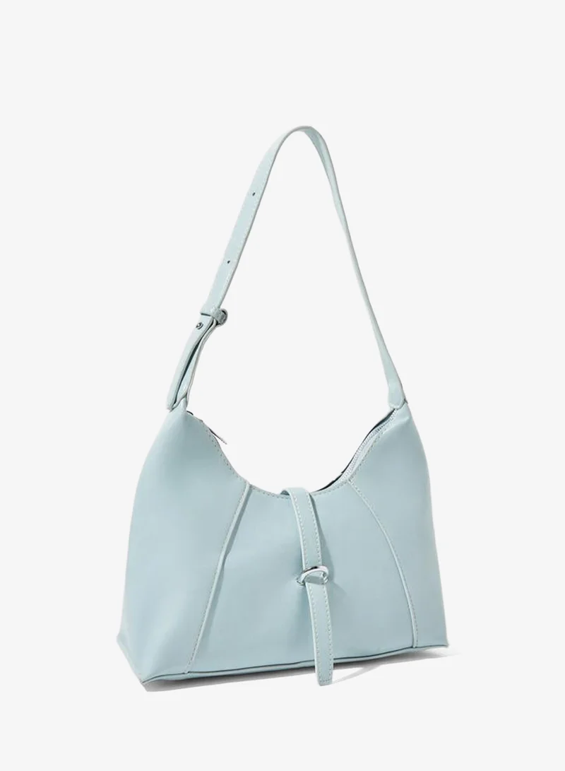 Styli Blue Shoulder Bag with Buckle Detail