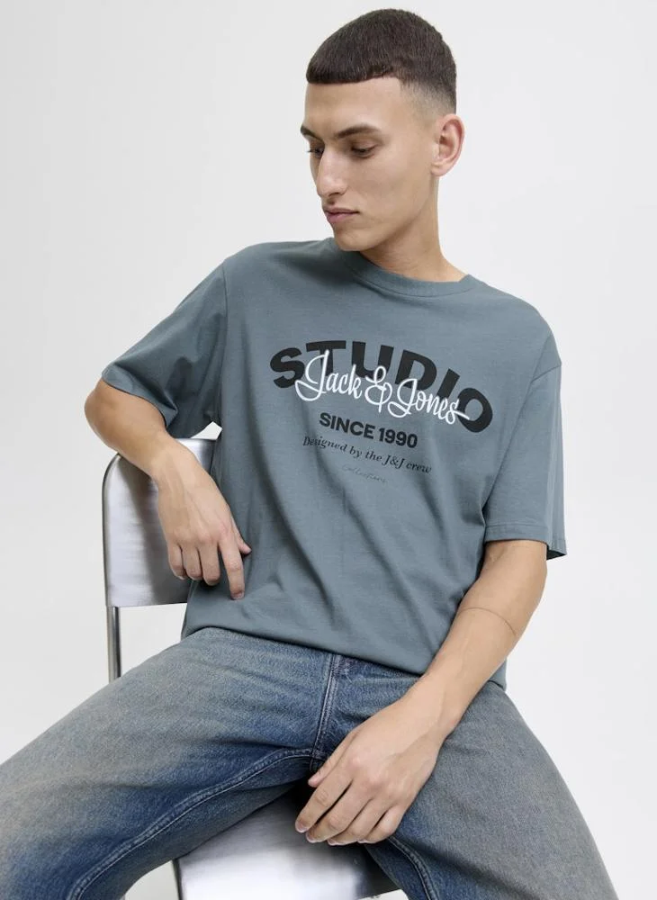 JACK & JONES Text Print Regular Fit T-Shirt