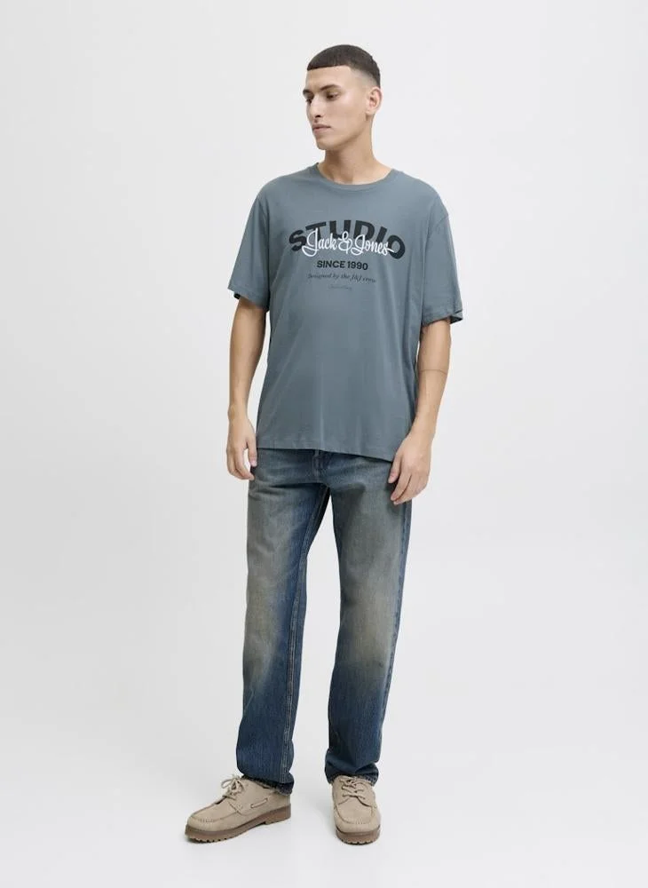 JACK & JONES Text Print Regular Fit T-Shirt