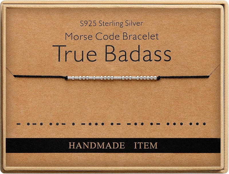 Monily Inspirational Gifts for Women Morse Code Bracelets for Women Funny Bracelet for Friend Funny Gift for Women Sterling Silver Bracelet for Women - Image 1