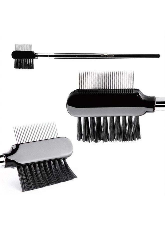 3Pcs Professional Eyelash Comb lash brush Duo Eyelash Brush Curlers Double-Ended Dual Eyebrow Brush Mascara Spoolie Separator Angled Brow Brush Steel Makeup Grooming Tool
