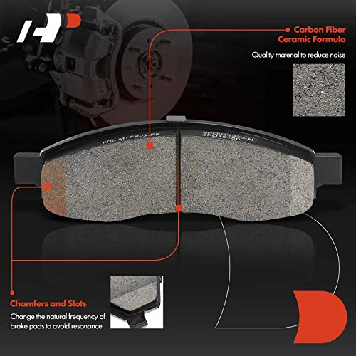 A-Premium Front Ceramic Disc Brake Pads Set Compatible with Select Infiniti and Nissan Models - Armada 2005-2006, Pathfinder Armada 2004, Titan 2004-2007, QX56 2004-2006, with Hardware, 4 Pcs - Image 3