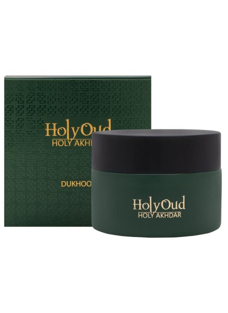 Holy Oud - Holy Oud Dukhoon Holy Akhdar Arabic Bukhoor Premium Oud Incense Chips 100gm - Image 1
