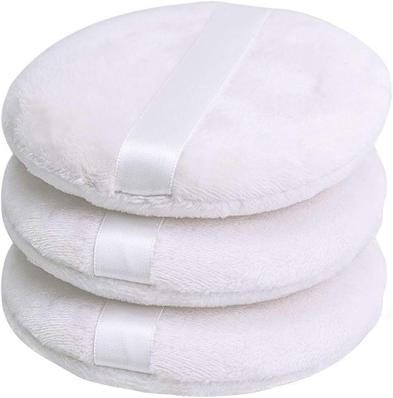 Calitate24 Large Powder Puff for Face Powder, Ultra Soft Powder Puff Washable Loose Powder Puff Round Blending Sponge Puff Setting Powder Puff Body Powder Puff for Face Makeup Loose Powder Foundation, Pack of 3 - Image 1