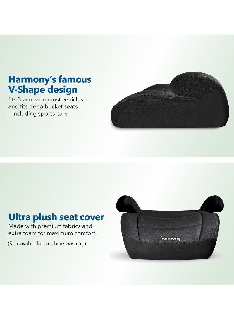 Harmony Youth Booster Car Seat â€“ Granite | Belt-Positioning Booster | 40â€“100 lbs | V-Shape Design | 3-Across Seating | Shoulder Belt Guide - Image 3