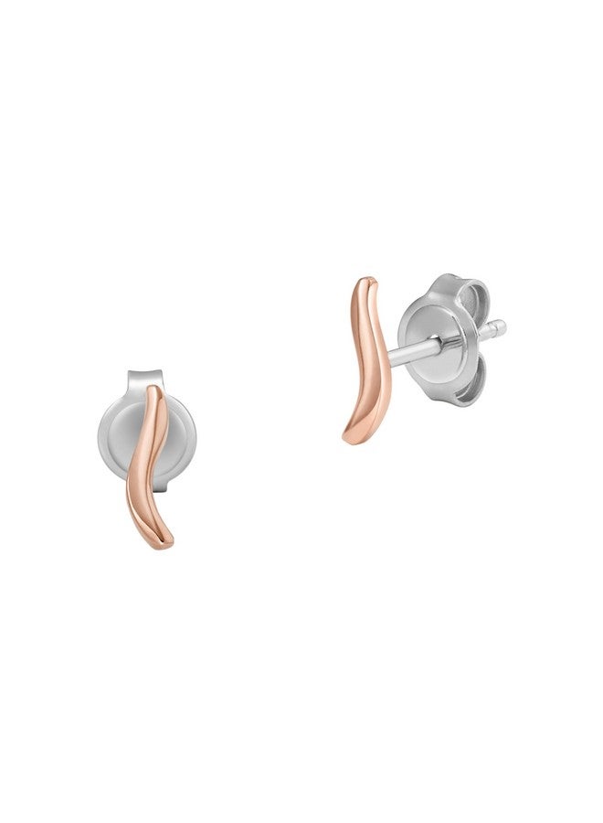Skagen Women'S Kariana Essential Waves Rose Goldtone Stainless Steel Stud Earrings (Model: Skj1783791) - Image 1