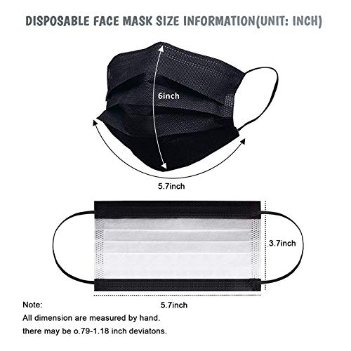 Taimu TM Non-Woven Fabric Disposable Masks for Protection, Breathable & Cute Facemasks for Children (Black, Without Valve, Pack of 50) for Kids - Image 5