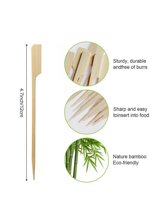Beauenty 200 PCS Bamboo Skewers for Appetizers, 12cm Toothpicks, Picks for Drinks, Fruit Kababs, Sausage, Barbecue Snacks, Natural Wooden Paddle Skewer Mini Food Sticks, Charcuterie Accessories - Image 5