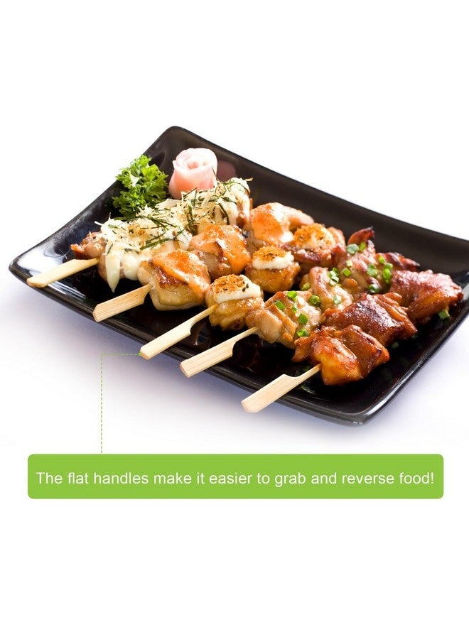 Beauenty 200 PCS Bamboo Skewers for Appetizers, 12cm Toothpicks, Picks for Drinks, Fruit Kababs, Sausage, Barbecue Snacks, Natural Wooden Paddle Skewer Mini Food Sticks, Charcuterie Accessories - Image 2