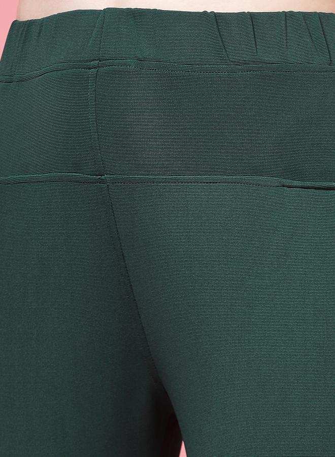 PAUSE PAUSE Women Green Solid High-Rise Cropped Skinny Pants - Image 5