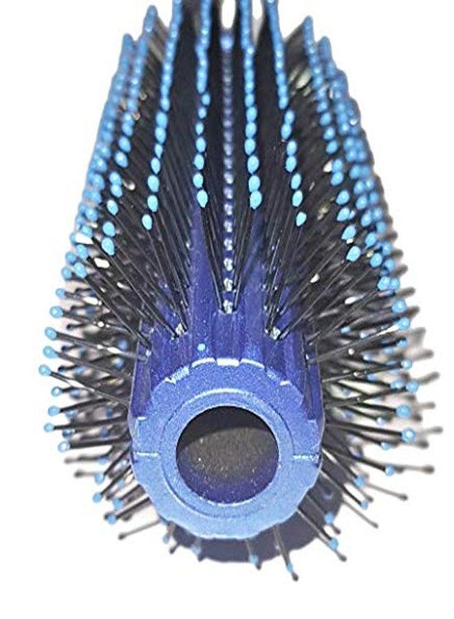 Tiamo Round Plastic Hairbrush set blue, brown and silver for self grooming - Image 3