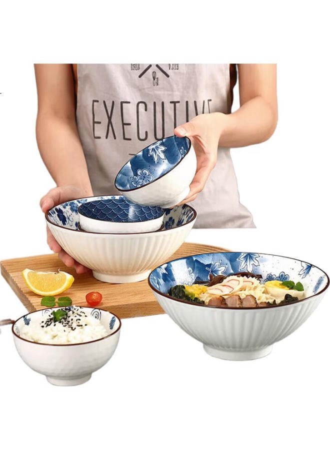 MAX COOK Maxcook Ceramic Bowl Style 4.5-Inch Ceramic Soup And Rice Bowl Set, 4-Piece Tableware Set Mctc9151 - Image 1