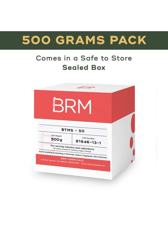 BRM CHEMICALS - Btms - 50-500 Grams Behentrimonium Methosulfate 50 - For Lotion Making, Creams, Hair Conditioners, Cosmetic Making & Diy Personal Care For Face, Hair, Skin & Body - Image 1